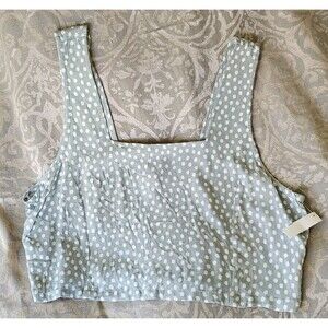 Thread & Supply Green Polka Dot Crop Tank Top Sz XLG